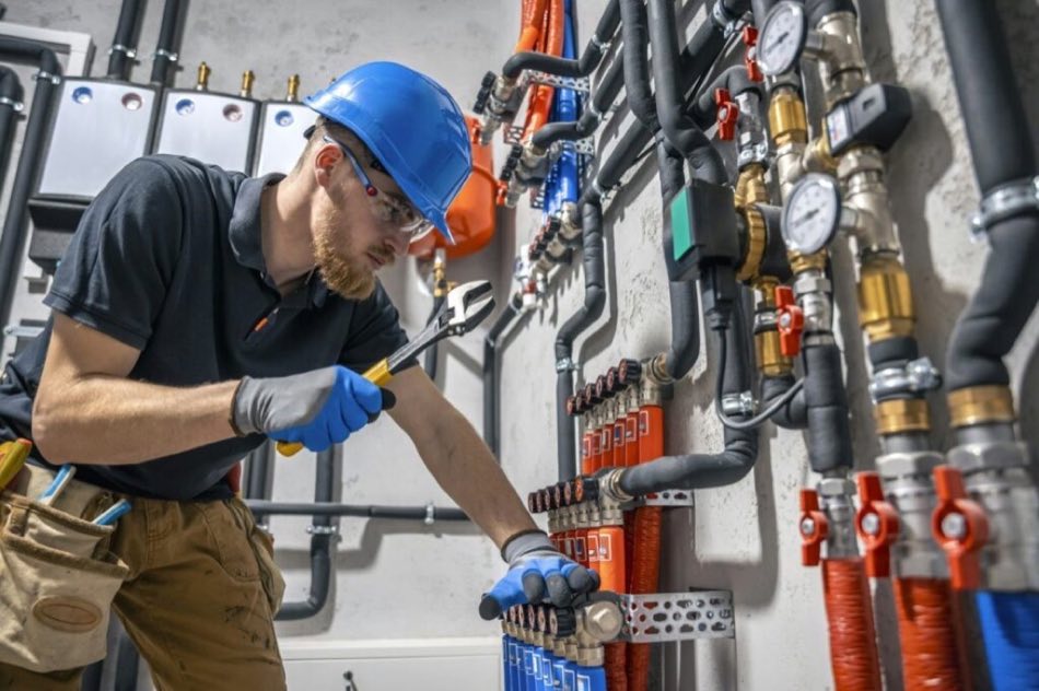 Técnico certificado JCGasistas verificando instalação de gás